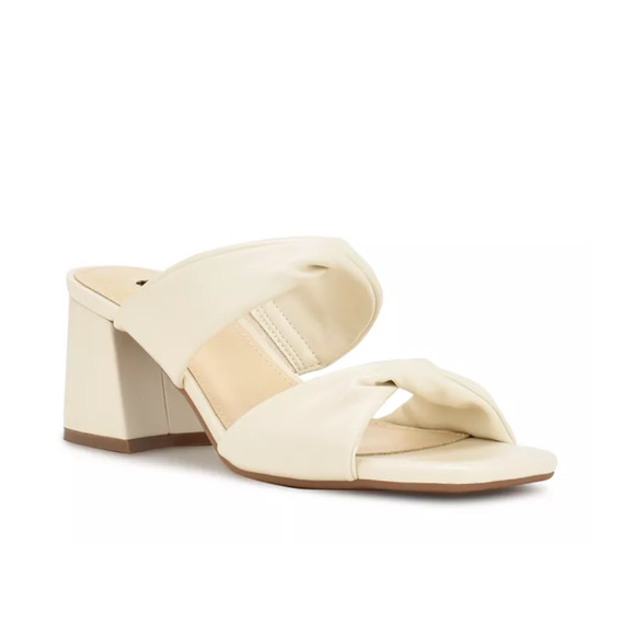 Nine West Gunie Block Heel Sandal‎ in Chic Cream Size 8 New Without Box - Picture 1 of 7